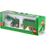 SIKU Farmer traktor John Deere 1:87 s čelním nakladačem a přívěsem model 1843