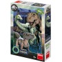 DINO Puzzle XL Jurský Svět 100 dílků neon skládačka 33x47cm svítí ve tmě