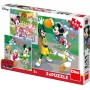 DINO Puzzle 3x55 dílků Mickey a Minnie sportovci 18x18cm skládačka 3v1