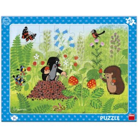DINO Puzzle deskové 40 dílků Krtek a jahody (Krteček) 32x24cm skládačka