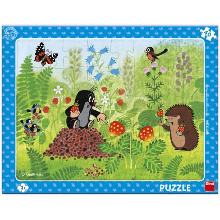 DINO Puzzle deskové 40 dílků Krtek a jahody (Krteček) 32x24cm skládačka