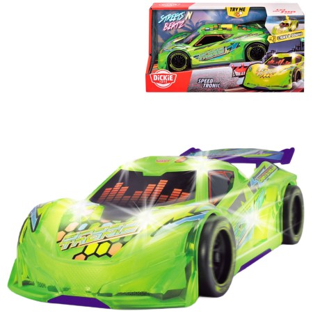 DICKIE Auto Speed Tronic závodní zelené na setrvačník na baterie Světlo Zvuk