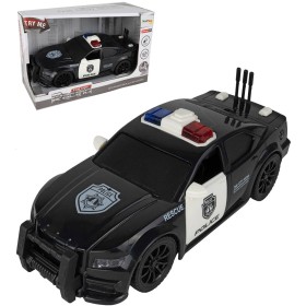 Auto černé policejní 1:20 Policie na baterie Světlo Zvuk