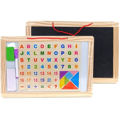 Tabule magnetická oboustranná na křídy / fixy set s písmenky a puzzle