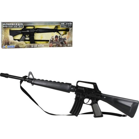 Puška policejní útočná 72cm černý samopal kovový M-118 v krabici