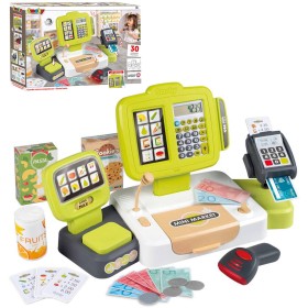 SMOBY Pokladna elektronická s váhou zelenošedá na baterie Světlo Zvuk