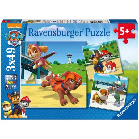 RAVENSBURGER Puzzle 3x49 dílků Tlapková patrola: Psí tým 21x21cm 3v1