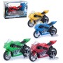 Motorka závodní motocykl kovový 11cm se stojánkem 4 barvy