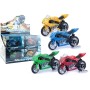 Motorka závodní motocykl kovový 11cm se stojánkem 4 barvy