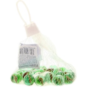 Kuličky skleněné cvrnkací 1,5cm set skleněnka 20ks s vrtulkou v síťce