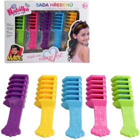Barvy na vlasy Natálka dětský kadeřnický set hřebeny s křídovou barvou 5ks