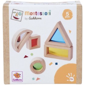 EICHHORN DŘEVO Montessori baby smyslové bloky set 5 tvarů
