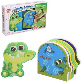 Mini Mani Krokodýl interaktivní set pěnové zvířátko na kolečkách + kniha s aplikací