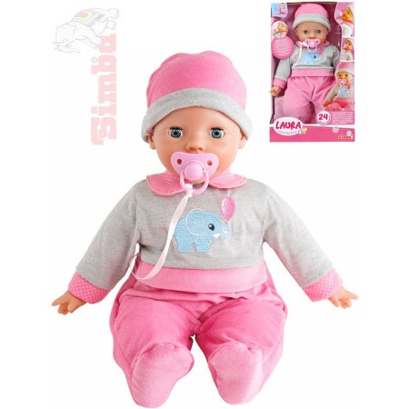 SIMBA Baby panenka Laura interaktivní miminko na baterie set s doplňky Zvuk