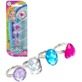 SIMBA Prstýnek s diamantem set 4ks dětská bižuterie 2 druhy