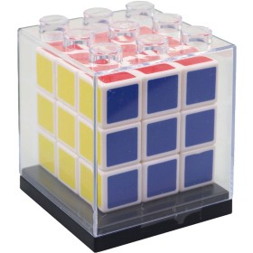 Hra Kostka (Rubikova) dětský hlavolam 3x3 bílá v průhledném boxu