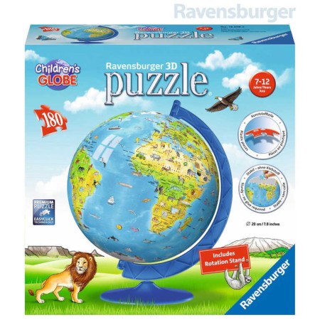 RAVENSBURGER Puzzle 3D Dětský globus 180 dílků 20cm AJ plast