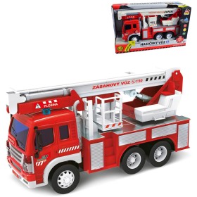 Auto požární s plošinou hasičský vůz na baterie Světlo Zvuk