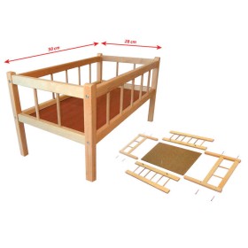 DŘEVO Postýlka dřevěná pro panenku 50x28 cm * DŘEVĚNÉ HRAČKY *
