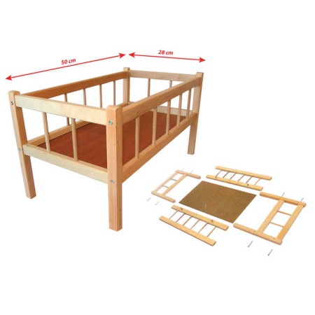 DŘEVO Postýlka dřevěná pro panenku 50x28 cm * DŘEVĚNÉ HRAČKY *