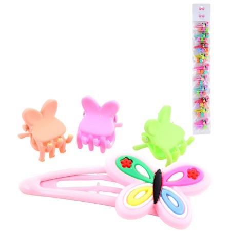 Vlasové dětské doplňky set ozdobná sponka + 3 skřipečky různé druhy