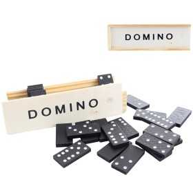 Hra Domino plastové dílky v dřevěné krabičce *SPOLEČENSKÉ HRY*