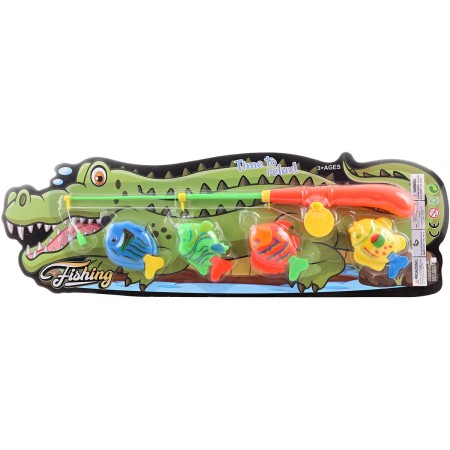 Hra chytání rybiček sada prut + rybičky magnetické 4ks malý rybář