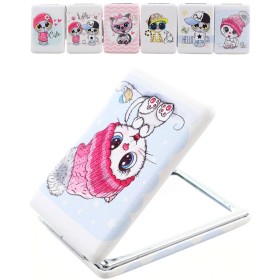 Zrcátko dětské kapesní rozkládací oboustranné zvířátka 6 druhů