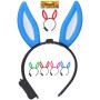 KARNEVAL Čelenka uši králičí na baterie 4 barvy Světlo