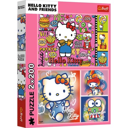 TREFL PUZZLE 2v1 Hello Kitty a přátelé 41x28cm skládačka 400 dílků