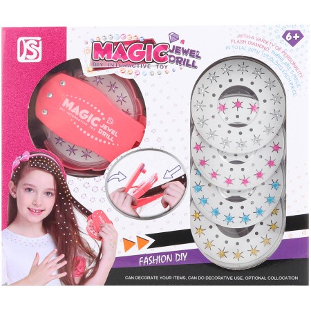 Ozdoby korálky nalepovací do vlasů set aplikátor + 75ks diamantů