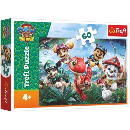 TREFL PUZZLE Dinosauří záchrana Tlapková Patrola 33x22cm 60 dílků skládačka