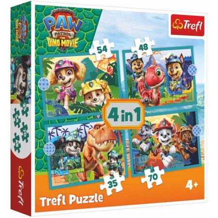 TREFL PUZZLE Příběhy z ostrova dinosaurů Tlapková Patrola 21x29cm 4v1