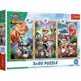 TREFL PUZZLE Dinosauří hrdinové Tlapková Patrola 18x28cm 3x80 dílků 3v1
