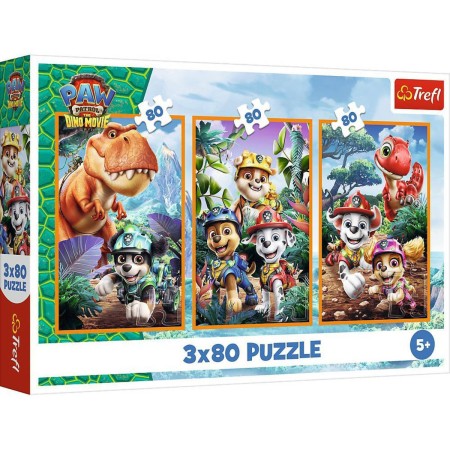 TREFL PUZZLE Dinosauří hrdinové Tlapková Patrola 18x28cm 3x80 dílků 3v1
