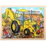 BIGJIGS TOYS DŘEVO Puzzle Bagr vkládací na desce 24 dílků skládačka