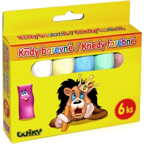 Barevné křídy dětské chodníkové set 6ks se lvem v krabičce
