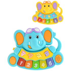 Pianko baby sloník 17cm na baterie 2 barvy pro miminko Světlo Zvuk plast