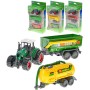 Traktor 9cm set se 2 vlečkami 4 druhy plast v krabici