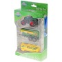 Traktor 9cm set se 2 vlečkami 4 druhy plast v krabici