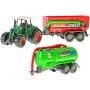 Traktor 9cm set se 2 vlečkami 4 druhy plast v krabici