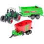 Traktor 9cm set se 2 vlečkami 4 druhy plast v krabici