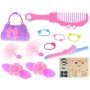 Hlava česací blondýnka 19cm set s kadeřnickými doplňky v krabici