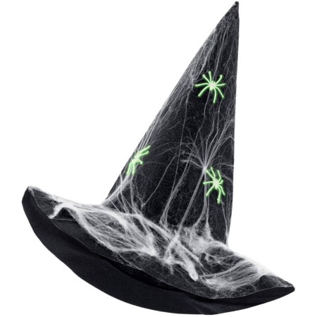 KARNEVAL Klobouk čarodějnice svítící pavouci *KARNEVALOVÝ DOPLNĚK*