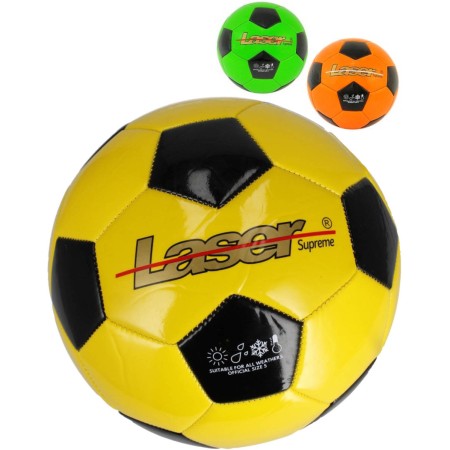 Míč kopací fotbalový kopačák Laser neon lesklý vel. 5 na kopanou 3 barvy