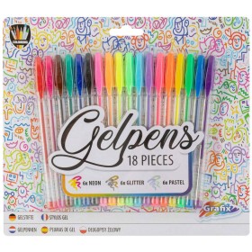 GRAFIX Pera barevná gelová Neonová Třpytivá Pastelová set 18ks