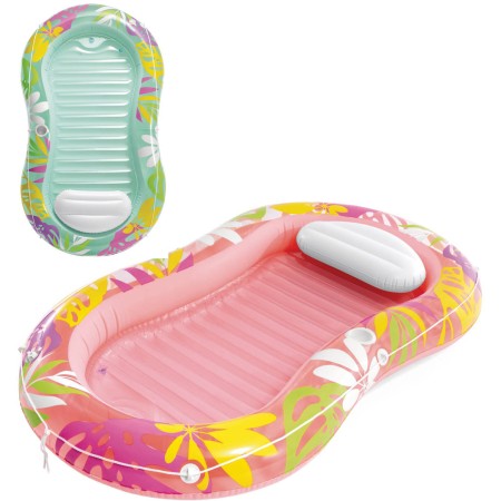 INTEX Lehátko Oáza nafukovací matrace s polštářkem do vody 2 barvy 57803