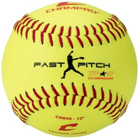 CHAMPRO Fastpitch míček softballový 12" žlutý kožený