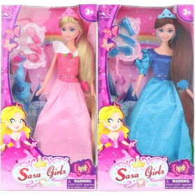 Panenka fashion princezna 30cm set s příčeskem a doplňky 2 druhy