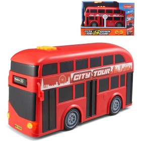 Autobus červený dvoupatrový doubledecker na baterie Světlo Zvuk